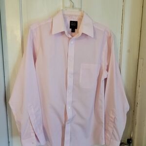 Jos A Bank Men's Long Sleeve Pink Button Up Shirt